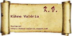 Kühne Valéria névjegykártya
